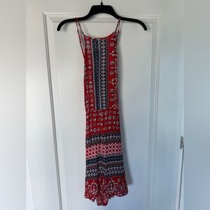 Chelsea & Violet Red and Blue Bohemian Midi Dress